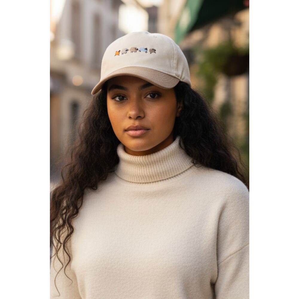 Little Lambs Baseball Cap Beige/tan Embroidered Casual Style NWOT - Picture 3 of 3
